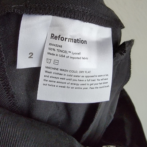 Reformation Avalon Pant in Black size 2 NWT - Picture 9 of 9
